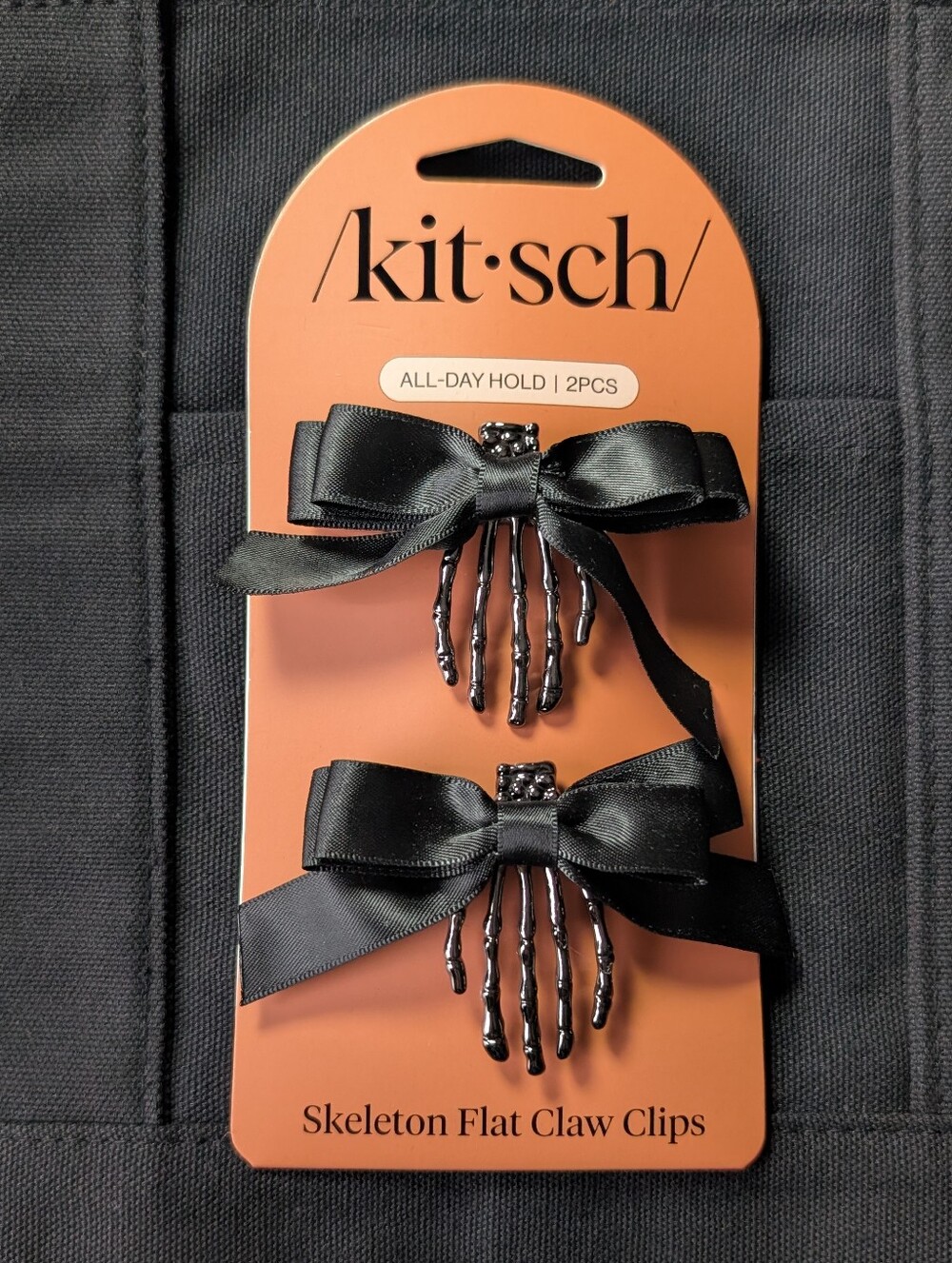 🕸️ Kitsch Halloween Skeleton Flat Claw Clips Set 💀